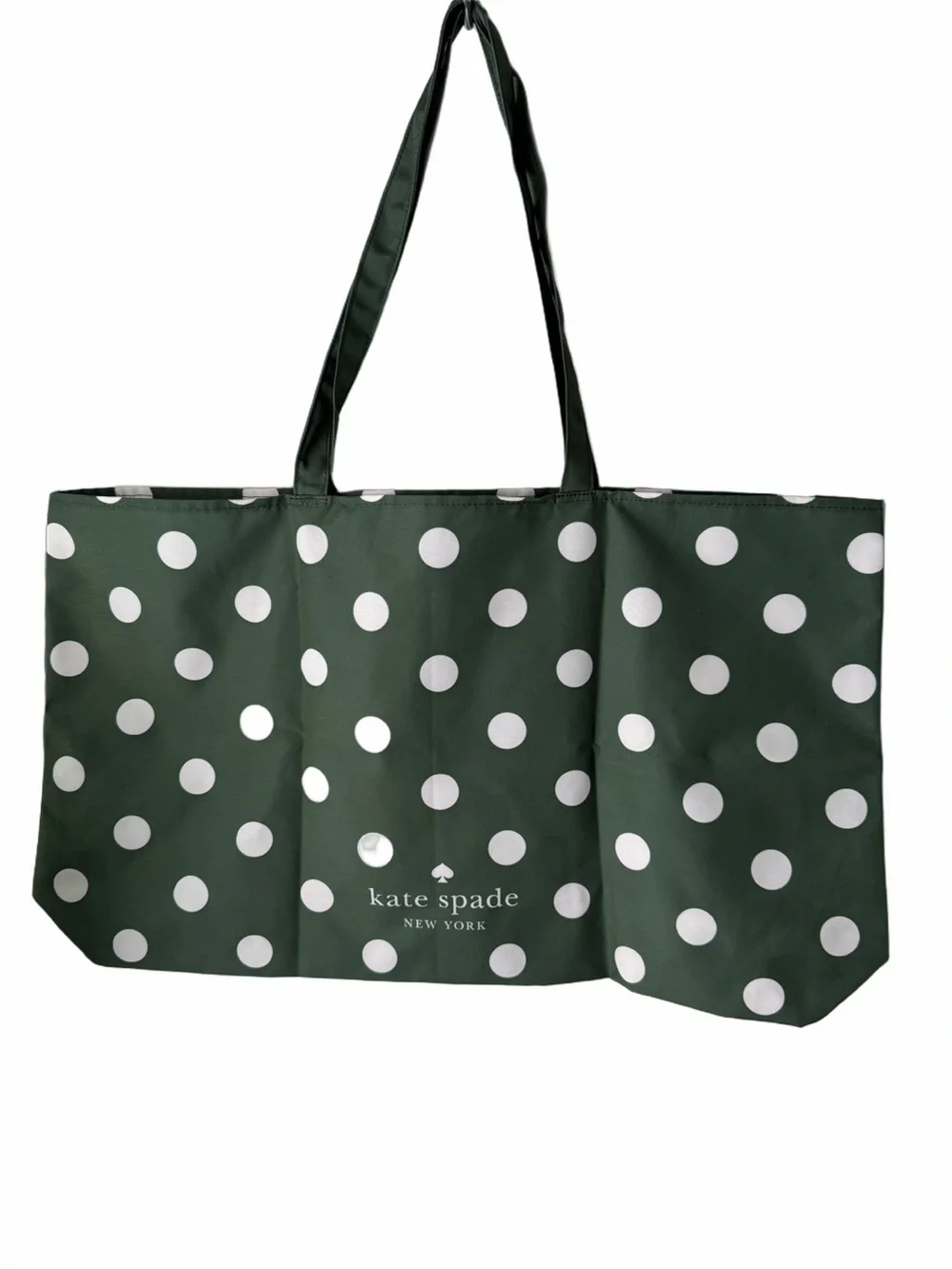 Kate Spade Green and White Polka Dot Tote Bag